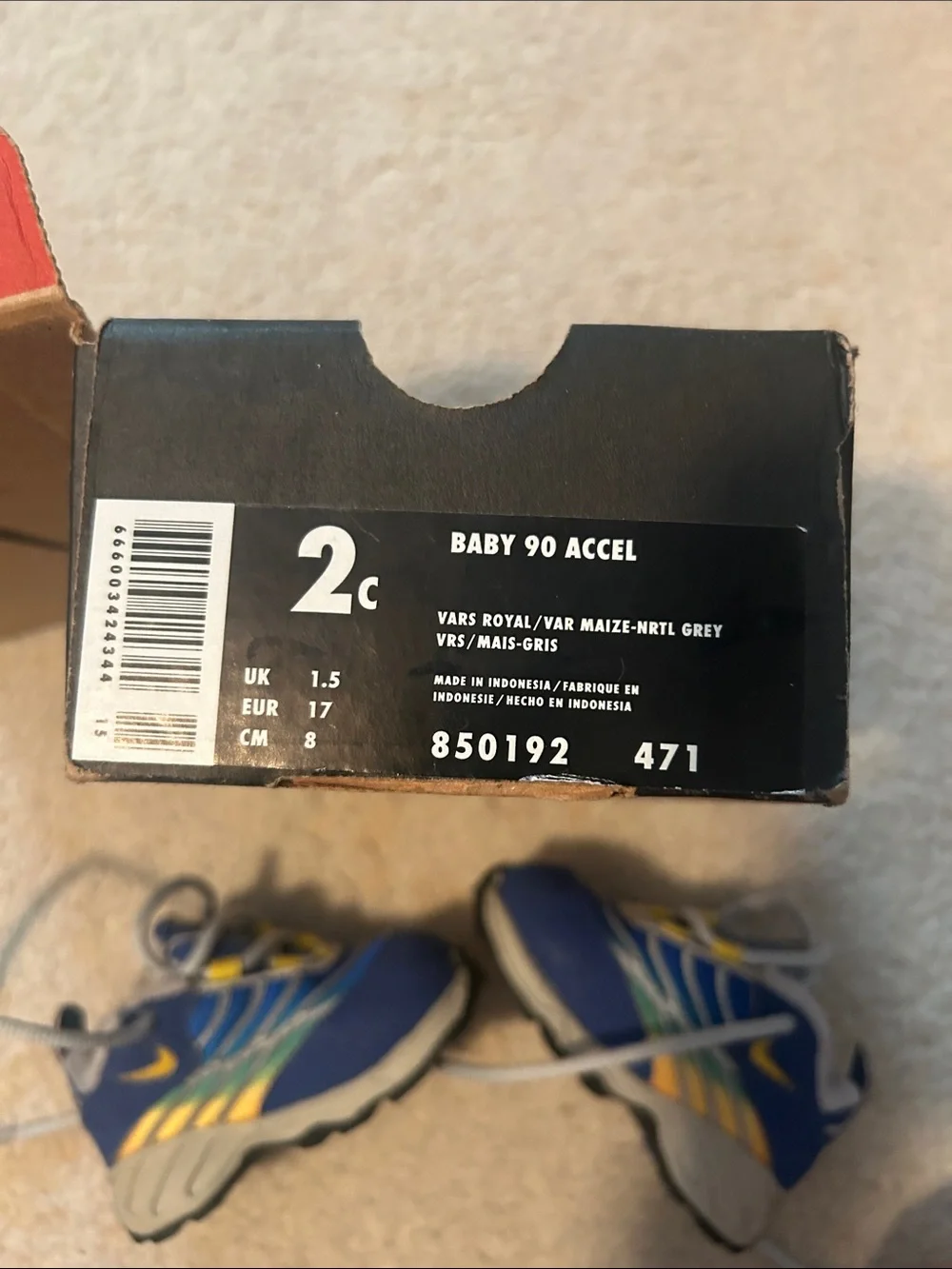 Nike Kids Blue Sneakers with Yellow Accents